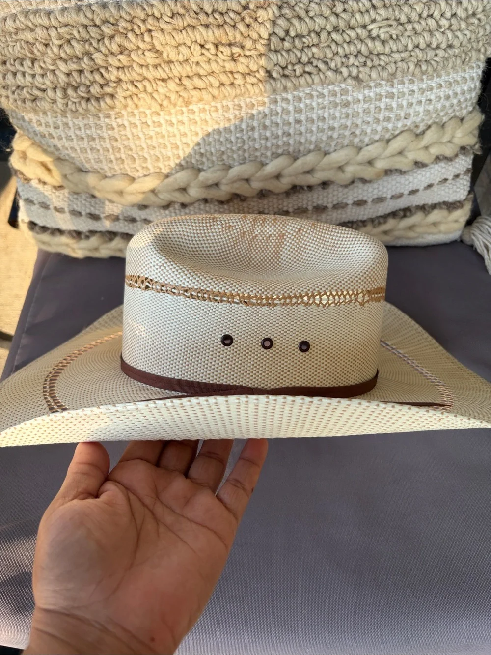 Kid's Ariat Beige Cowboy Straw Hat